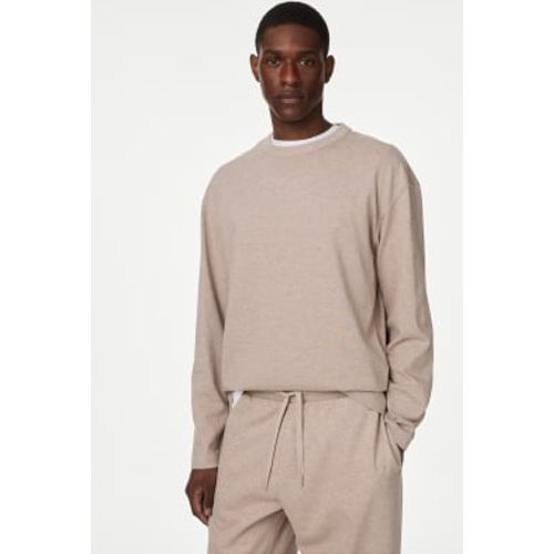 Mens Pure Cotton Long Sleeve Oversized T-Shirt - - M&S Collection - Modalova