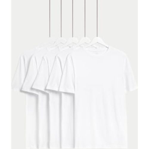 Mens 5pk Pure Cotton Crew Neck T-Shirts - - M&S Collection - Modalova