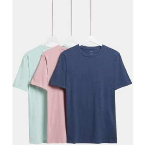 Mens 3pk Pure Cotton Crew Neck T-Shirts - - M&S Collection - Modalova