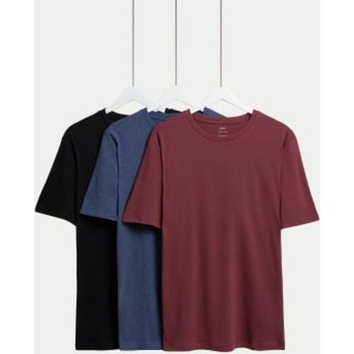 Mens 3pk Pure Cotton Crew Neck T-Shirts - - M&S Collection - Modalova