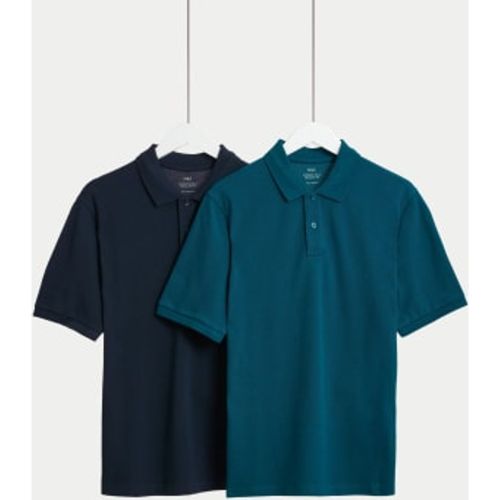 Mens 2 Pack Pure Cotton Polo Shirts - - M&S Collection - Modalova