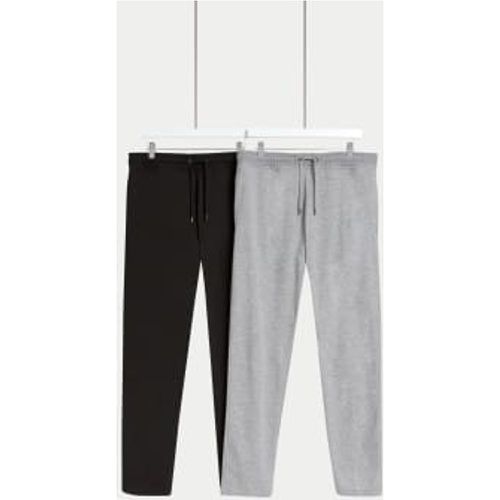 Mens 2pk Cotton Rich Straight Leg Joggers - - M&S Collection - Modalova