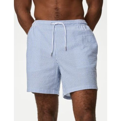 Mens Quick Dry Seersucker Swim Shorts - - M&S Collection - Modalova