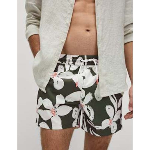 Mens Quick Dry Floral Print Swim Shorts - M&S Collection - Modalova