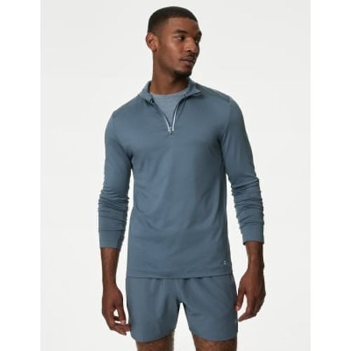 Mens Half Zip Funnel Neck Long Sleeve Top - - Goodmove - Modalova