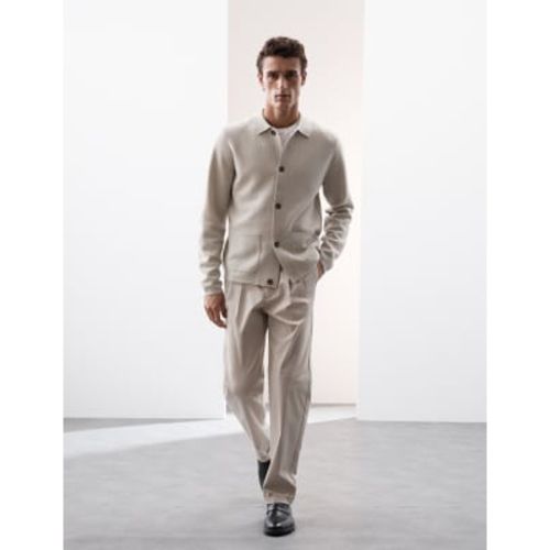 Mens Pure Extra Fine Merino Wool Felted Knitted Jacket - Autograph - Modalova