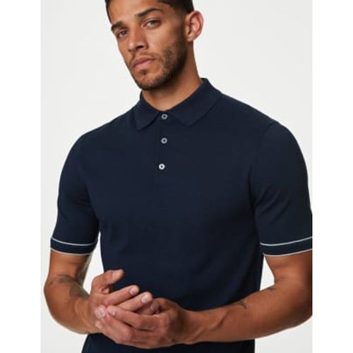 Mens Silk Cotton Knitted Polo Shirt - - Autograph - Modalova