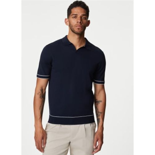 Mens Silk Cotton Knitted Polo Shirt - - Autograph - Modalova