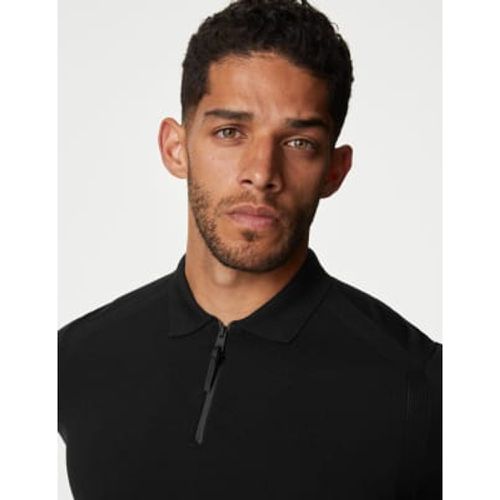 Mens Performance Zip Up Knitted Polo Shirt - - Autograph - Modalova