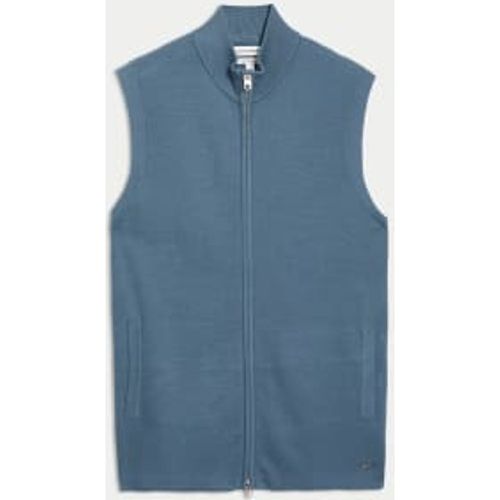 Mens Cotton Rich Knitted Zip-up Gilet - - Autograph - Modalova