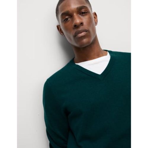 Mens Pure Cotton V-Neck Knitted Jumper - - M&S Collection - Modalova