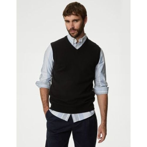 Mens Pure Extra Fine Lambswool Sleeveless Jumper - - M&S Collection - Modalova