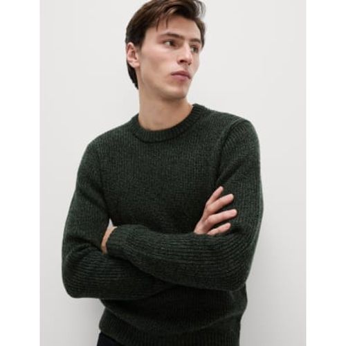 Mens Lambswool Blend Textured Crew Neck Jumper - - M&S Collection - Modalova