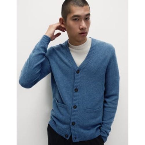 Mens Extra Fine Lambswool Rich V-Neck Cardigan - - M&S Collection - Modalova