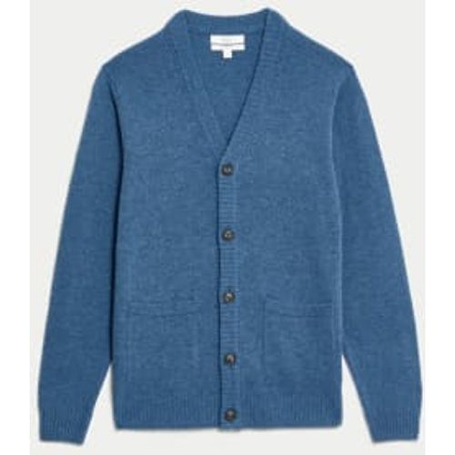 Mens Extra Fine Lambswool Rich V-Neck Cardigan - - M&S Collection - Modalova