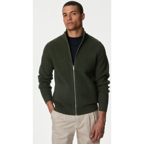 Mens Cotton Blend Funnel Neck Zip Up Jumper - - M&S Collection - Modalova