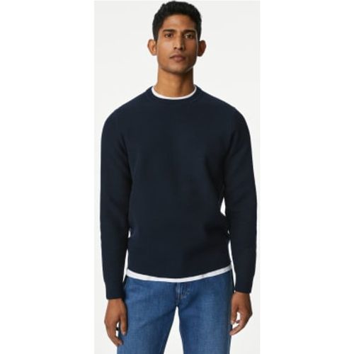 Mens Cotton Blend Textured Crew Neck Jumper - - M&S Collection - Modalova