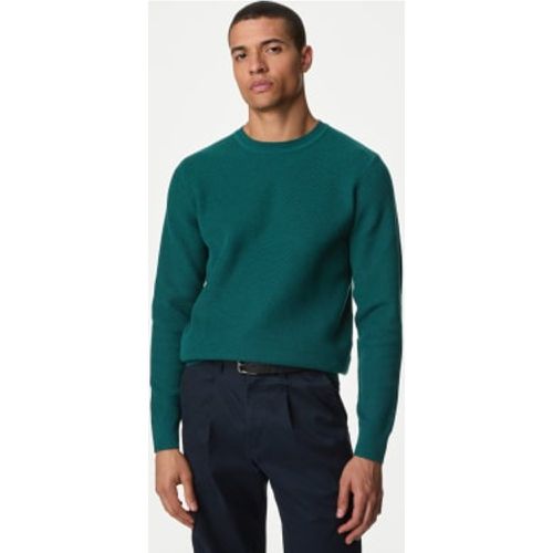 Mens Cotton Blend Textured Crew Neck Jumper - - M&S Collection - Modalova