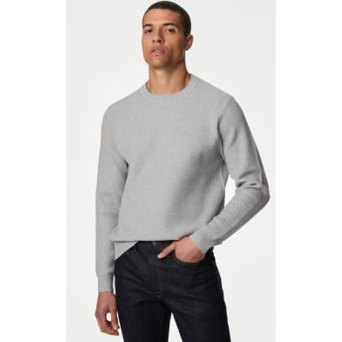 Mens Cotton Blend Textured Crew Neck Jumper - - M&S Collection - Modalova