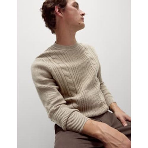 Mens Cotton Blend Textured Crew Neck Jumper - - M&S Collection - Modalova