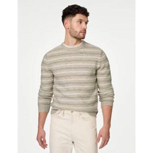 Mens Cotton Blend Striped Crew Neck Jumper - - M&S Collection - Modalova