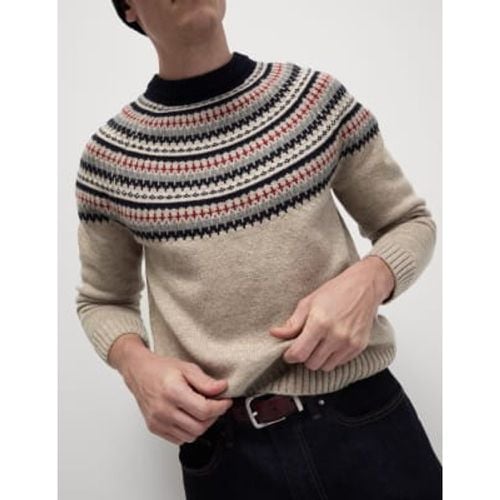 Mens Lambswool Blend Fair Isle Crew Neck Jumper - /, / - M&S Collection - Modalova