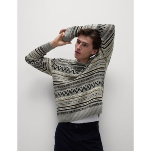 Mens Lambswool Blend Fair Isle Crew Neck Jumper - /, / - M&S Collection - Modalova