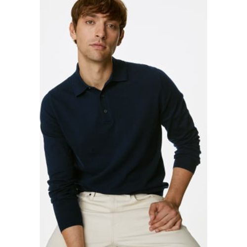 Mens Cotton Rich Knitted Polo Shirt - - M&S Collection - Modalova