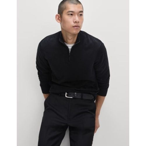 Mens Cotton Rich Half Zip Jumper - - M&S Collection - Modalova