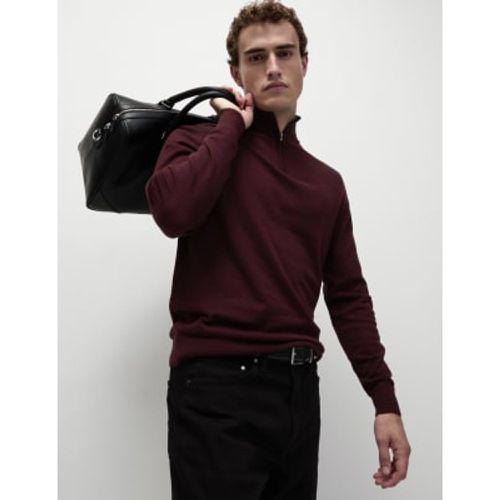 Mens Cotton Rich Half Zip Jumper - - M&S Collection - Modalova