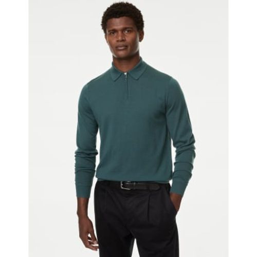 Mens Pure Extra Fine Merino Wool Knitted Polo - - Autograph - Modalova