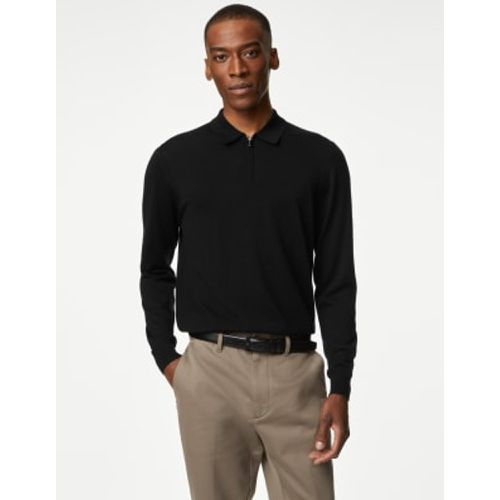 Mens Pure Extra Fine Merino Wool Knitted Polo - - Autograph - Modalova