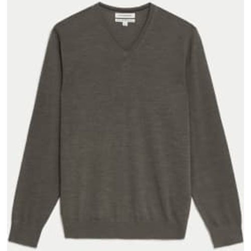 Mens Pure Extra Fine Merino Wool V-Neck Jumper - - Autograph - Modalova