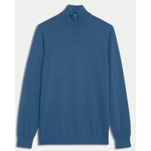 Mens Pure Extra Fine Merino Wool Half Zip Jumper - - Autograph - Modalova