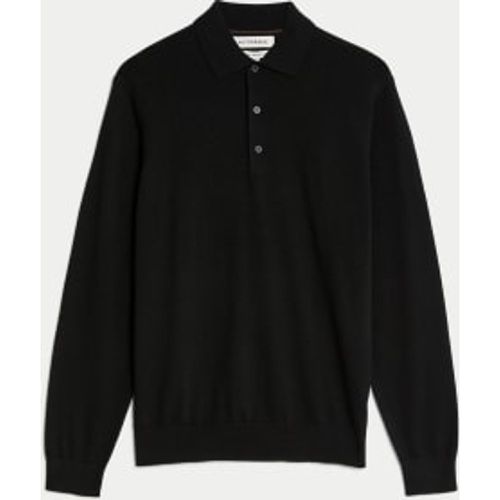 Mens Pure Extra Fine Merino Wool Knitted Polo Shirt - - Autograph - Modalova