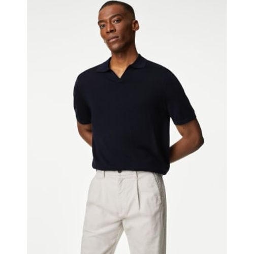 Mens Pure Extra Fine Merino Wool Knitted Polo Shirt - - Autograph - Modalova