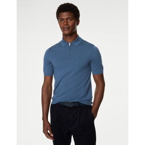 Mens Pure Extra Fine Merino Wool Knitted Polo Shirt - - Autograph - Modalova