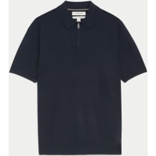 Mens Pure Extra Fine Merino Wool Knitted Polo Shirt - - Autograph - Modalova