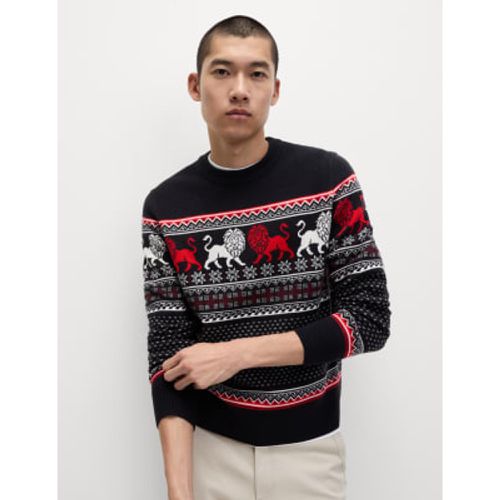 Mens England Crew Neck Christmas Jumper - - M&S Collection - Modalova