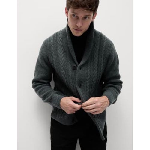 Mens Cable Shawl Collar Cardigan - - M&S Collection - Modalova