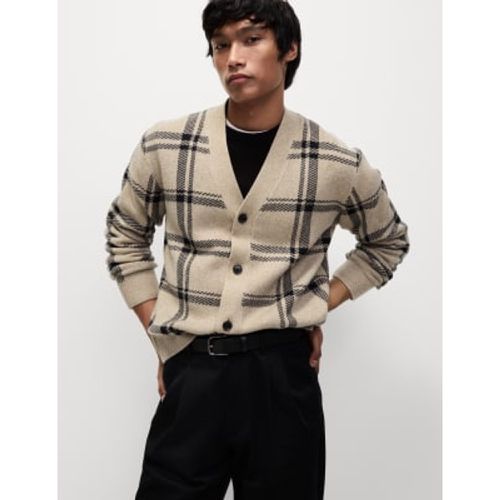 Mens Checked V-Neck Cardigan - - M&S Collection - Modalova