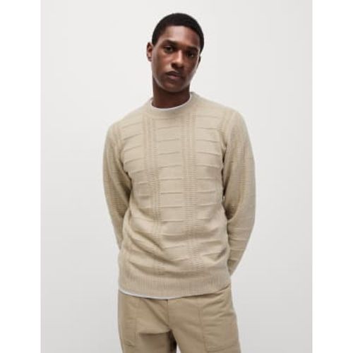 Mens Textured Crew Neck Jumper - - M&S Collection - Modalova