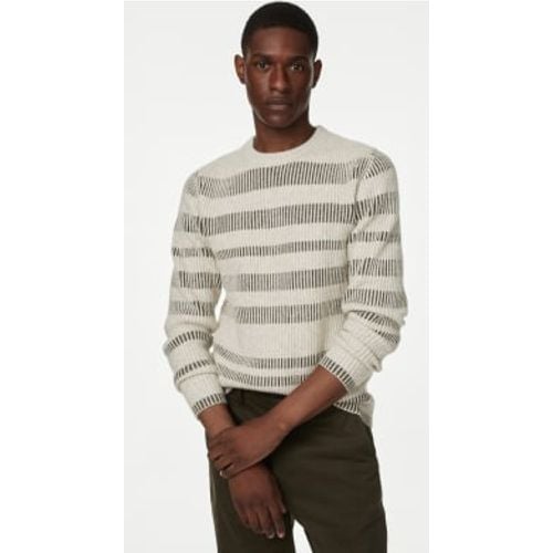 Mens Striped Crew Neck Jumper - - M&S Collection - Modalova