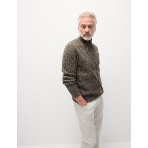 Mens Cable High Neck Jumper - - M&S Collection - Modalova