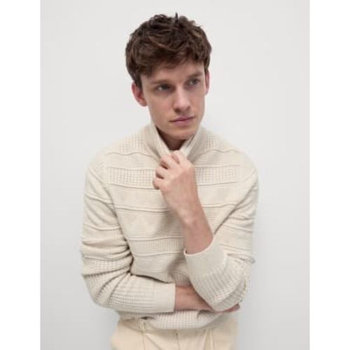 Mens Textured Roll Neck Jumper with Wool - - M&S Collection - Modalova