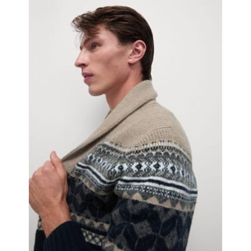 Mens Fair Isle Shawl Collar Cardigan - - M&S Collection - Modalova