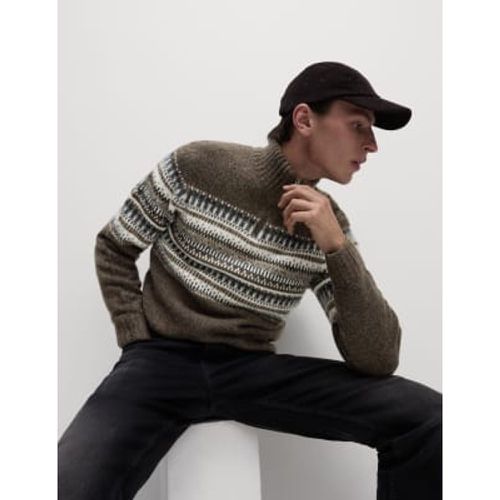 Mens Fair Isle Half Zip Jumper - - M&S Collection - Modalova