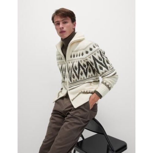 Mens Fair Isle Funnel Neck Jumper - - M&S Collection - Modalova