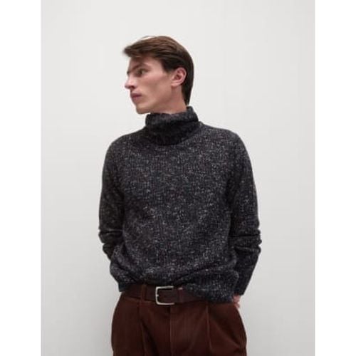 Mens Textured Roll Neck Jumper with Wool - - M&S Collection - Modalova