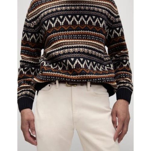 Mens Lambswool Blend Fair Isle Crew Neck Jumper - - M&S Collection - Modalova